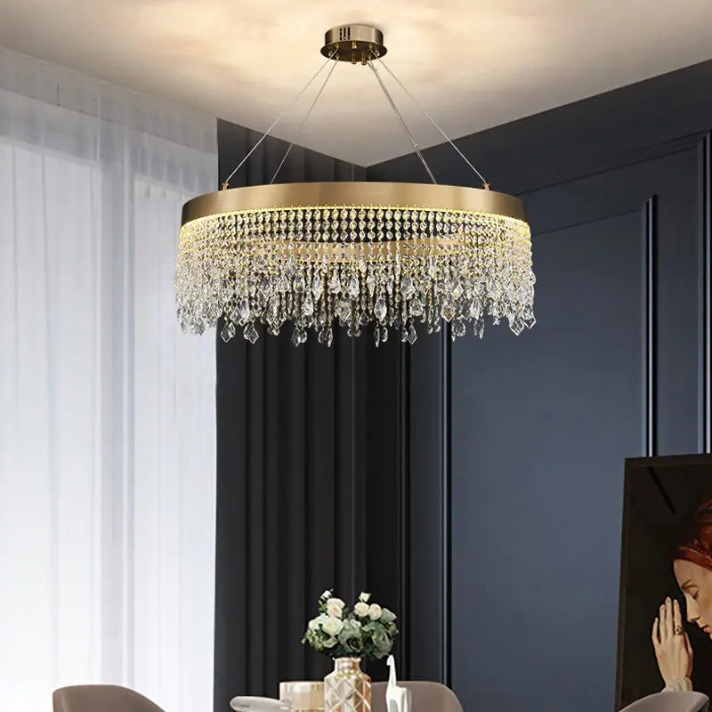 Luxury Crystal Hanging Light Round Chandelier — alternate product view 4