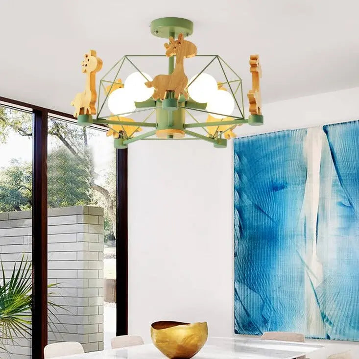 Wood Horse Kids Chandelier — alternate product view 3