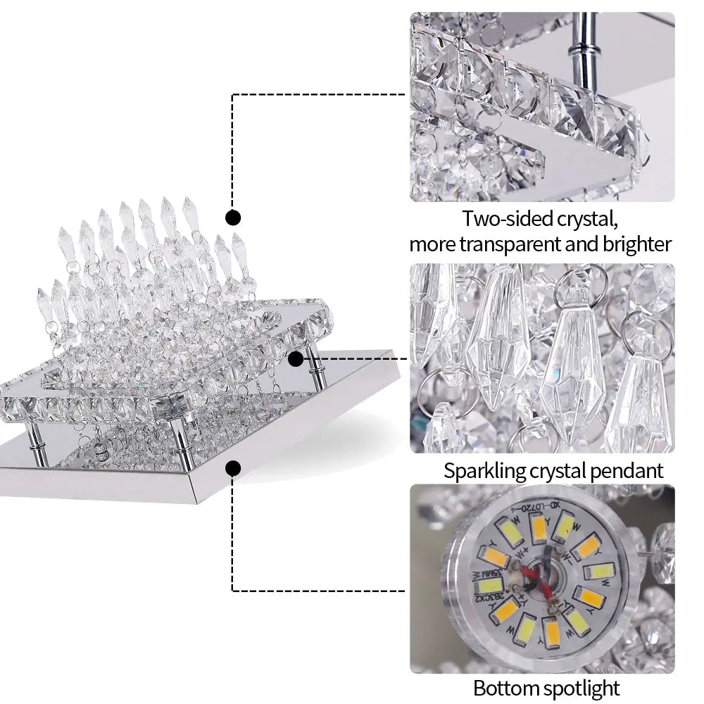 Modern Square Raindrop Ceiling Chandelier — alternate product view 9