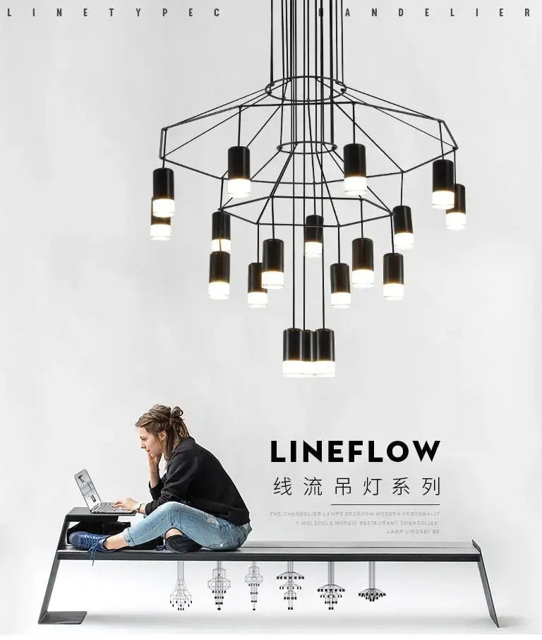 Postmodern Long Chandelier — alternate product view 9
