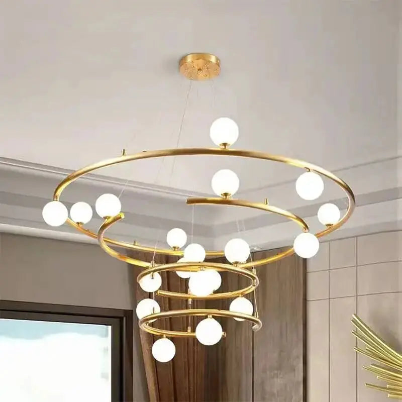 Post Modern Glass Circle Chandelier — alternate product view 2