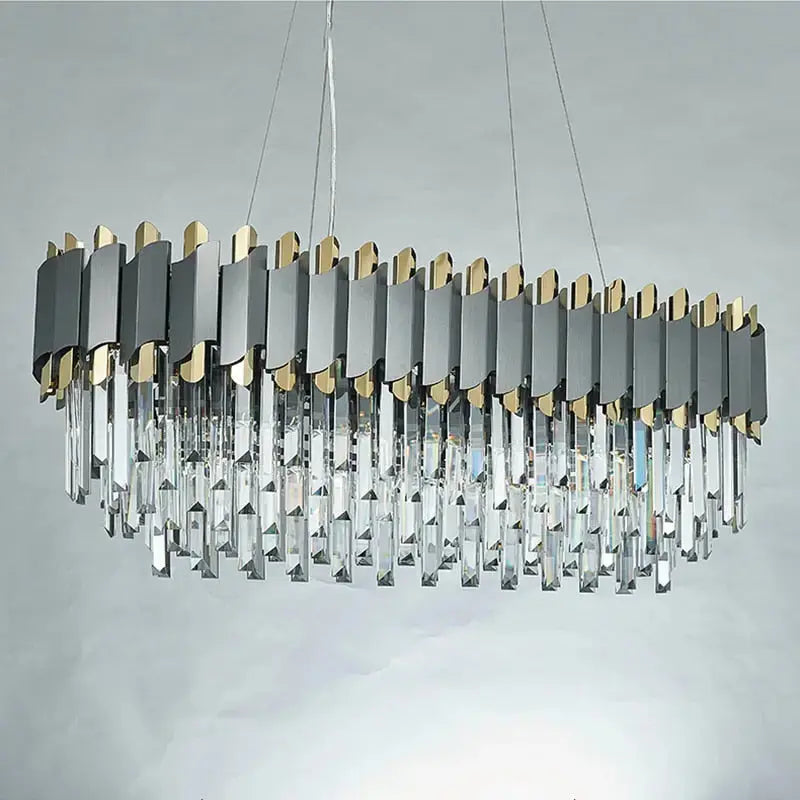 Modern Crystal Rectangular Chandelier — alternate product view 3
