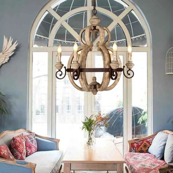 Rustic Wood Chandelier — alternate product view 7