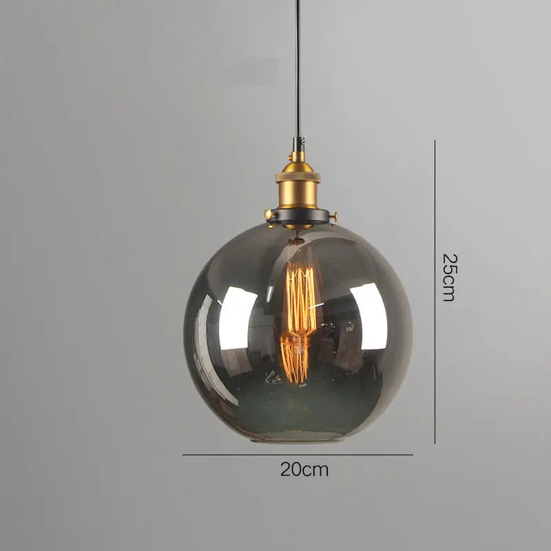 Industrial Retro Smoky Glass Vintage Pendant Lights — alternate product view 10