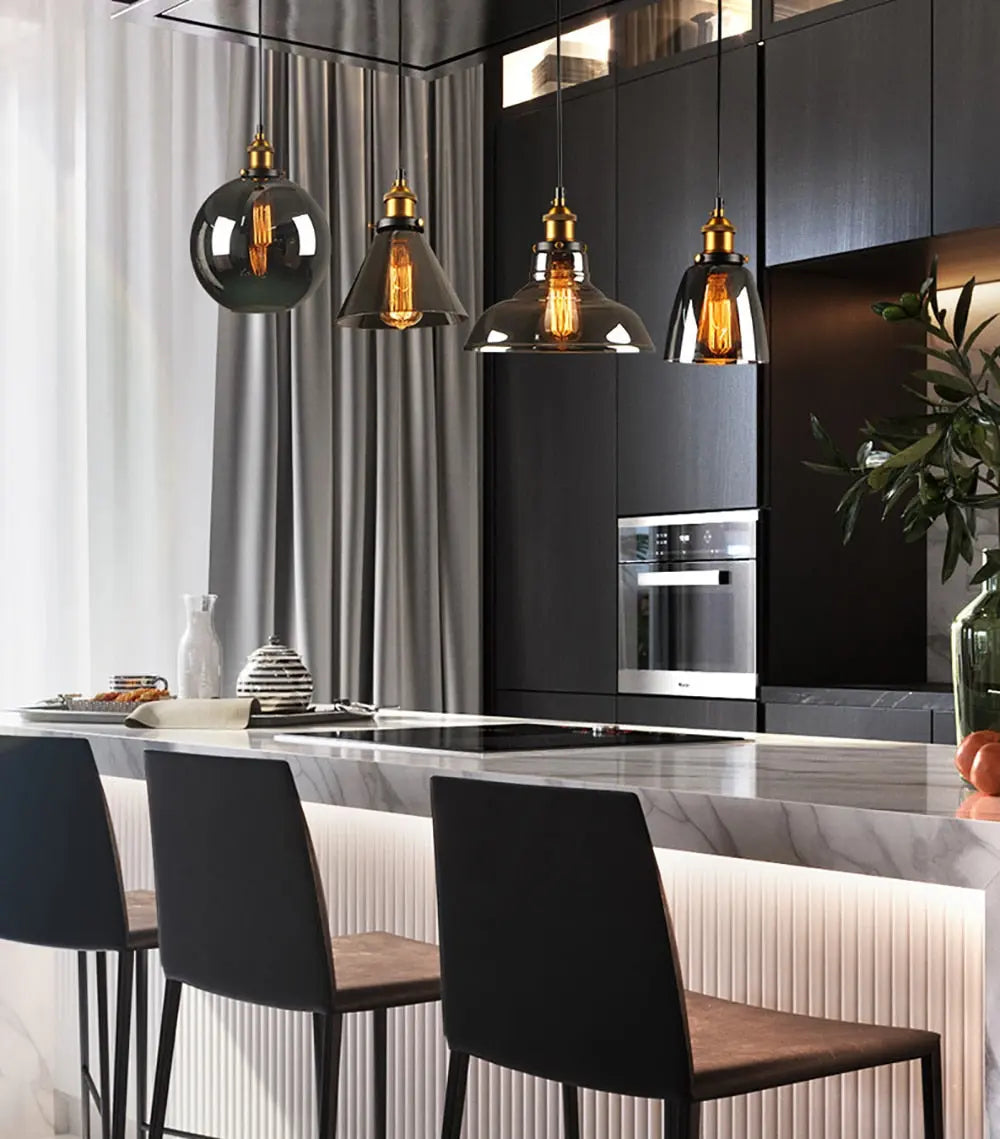 Industrial Retro Smoky Glass Vintage Pendant Lights — alternate product view 14