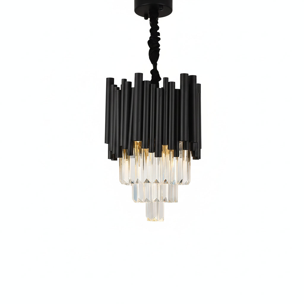 Modern Black Crystal Hanging Light — product view
