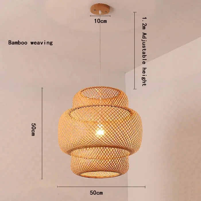 Hand-Woven Bamboo Pendant Light — alternate product view 9