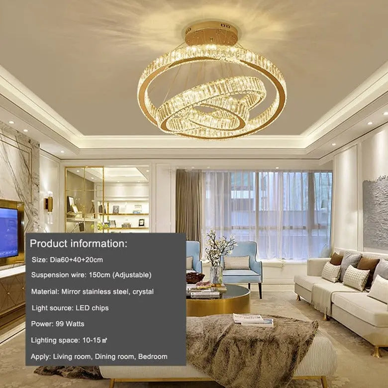 Luxury Modern Ring Crystal Chandelier — alternate product view 13