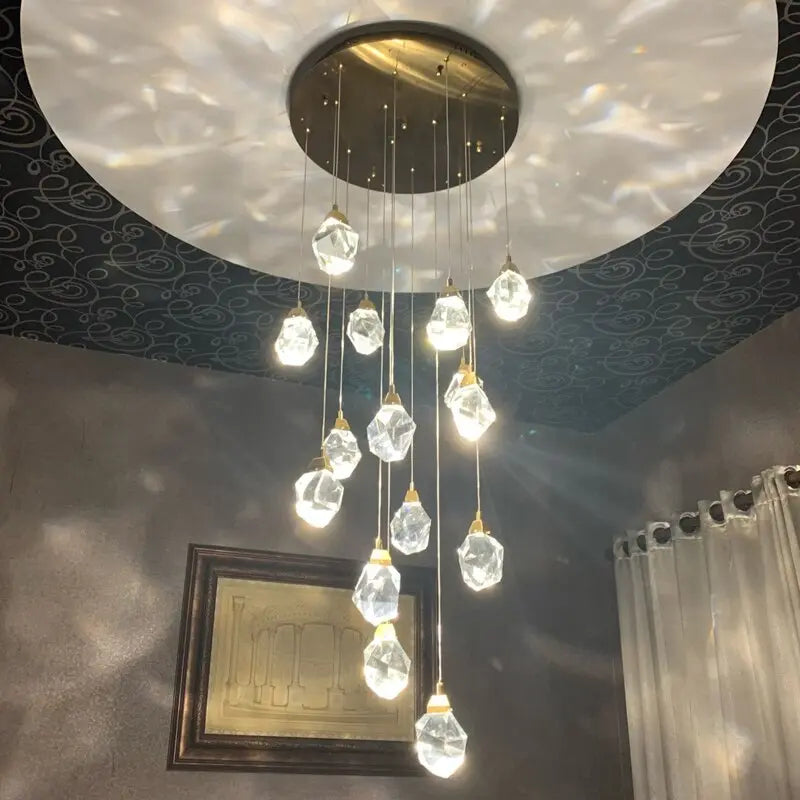 Luxury Long Diamond Crystal Ball Chandelier — alternate product view 7