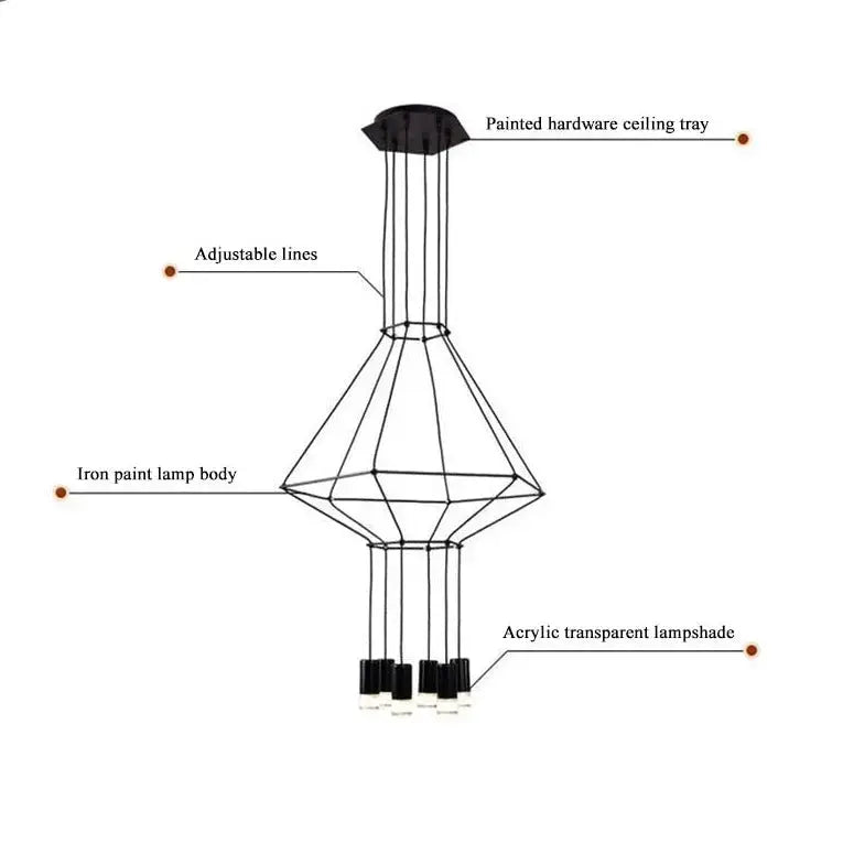 Postmodern Long Chandelier — alternate product view 20