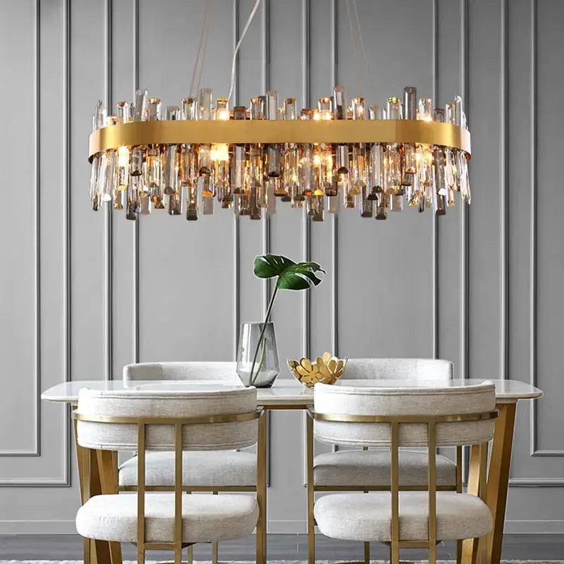 Crystal Oval Designer Chandelier — product view