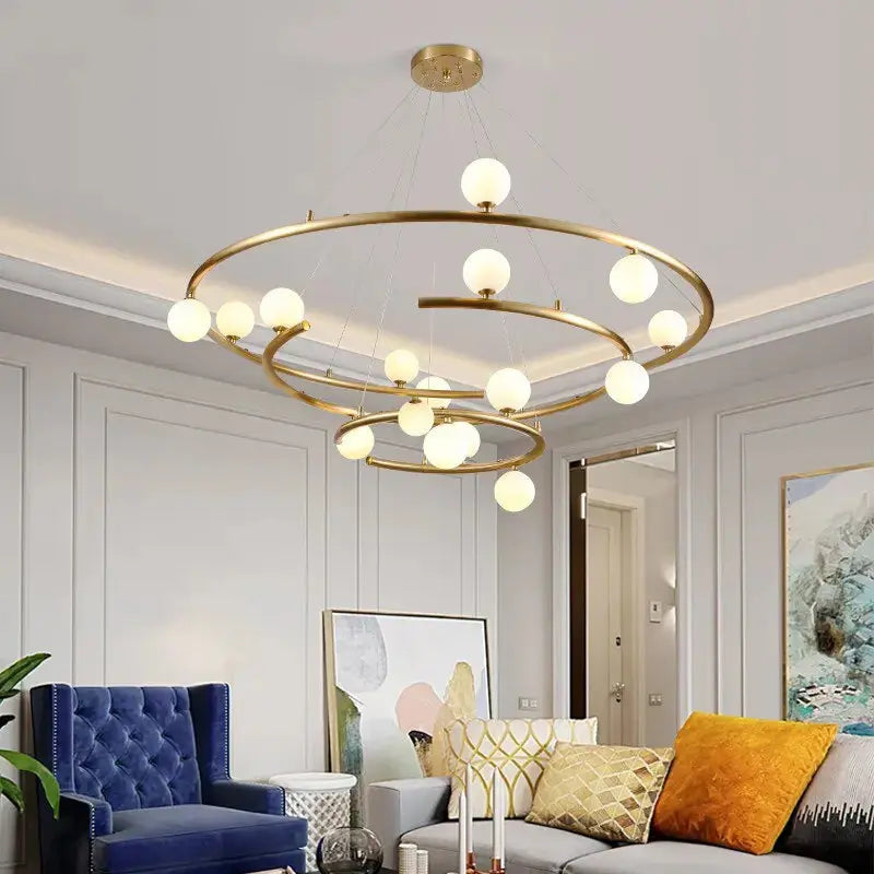 Post Modern Glass Circle Chandelier — product view