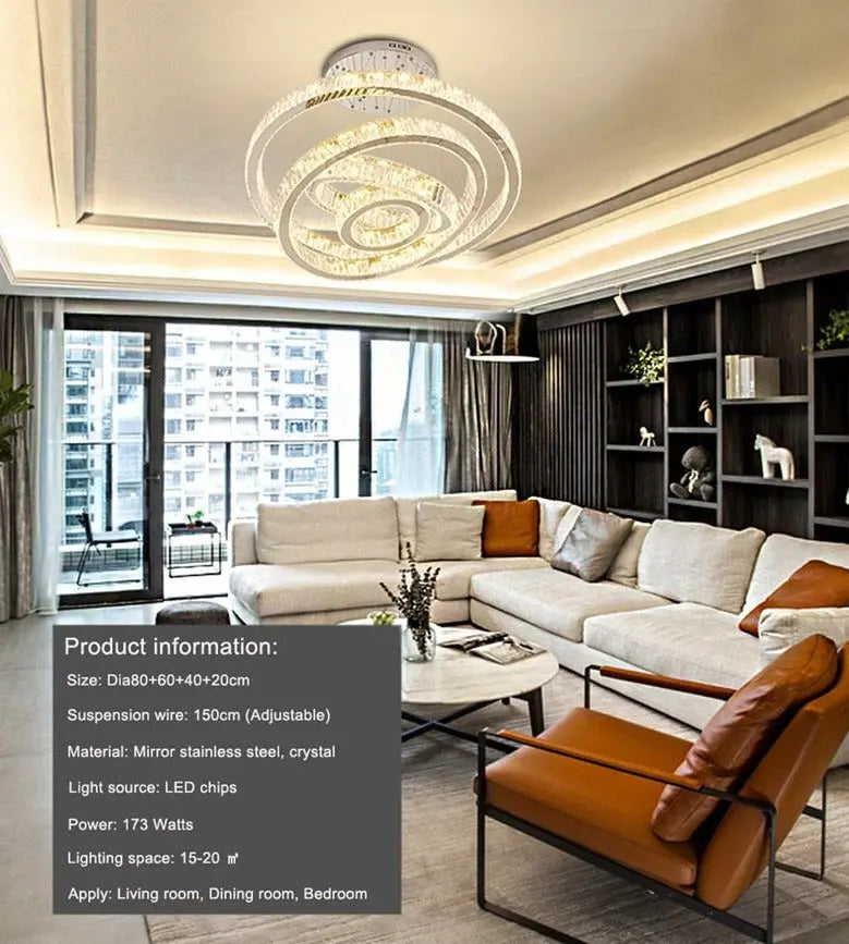 Luxury Modern Ring Crystal Chandelier — alternate product view 12