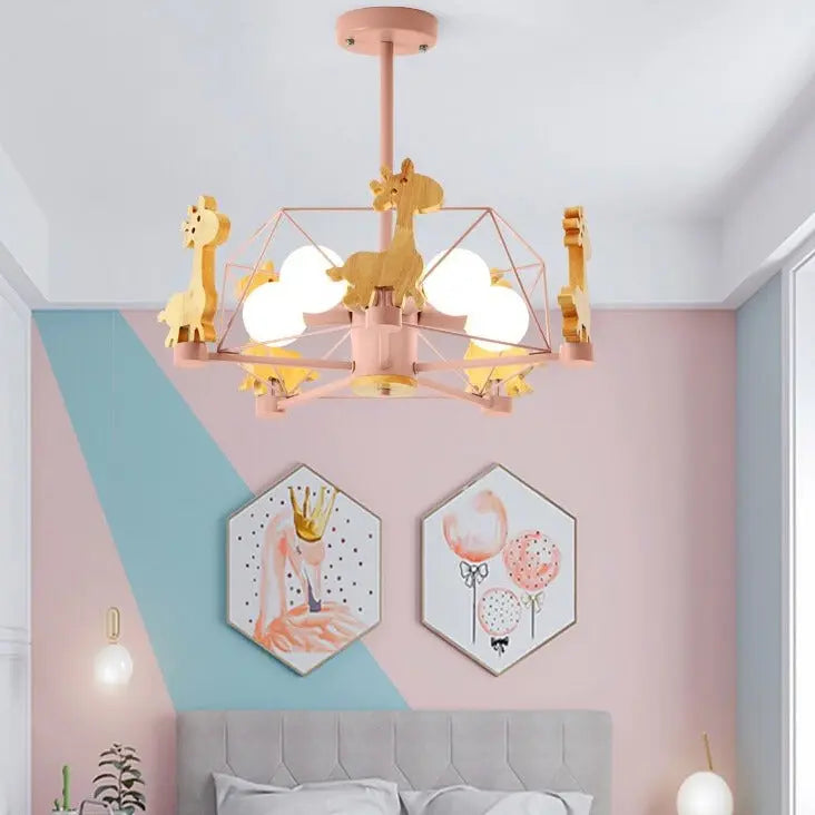 Wood Horse Kids Chandelier — alternate product view 2