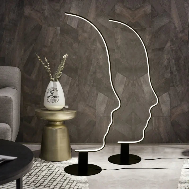 Creative Personality Face Art Vertical Floor Lamp — alternate product view 1