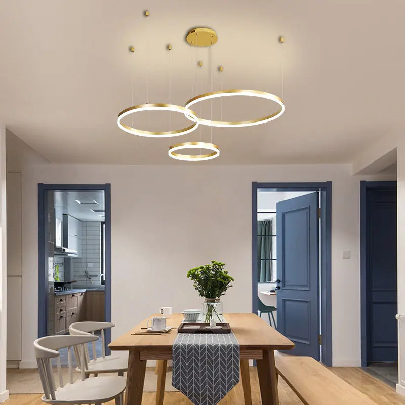 Art Deco Gold Shape Pendant Led Chandelier — alternate product view 5