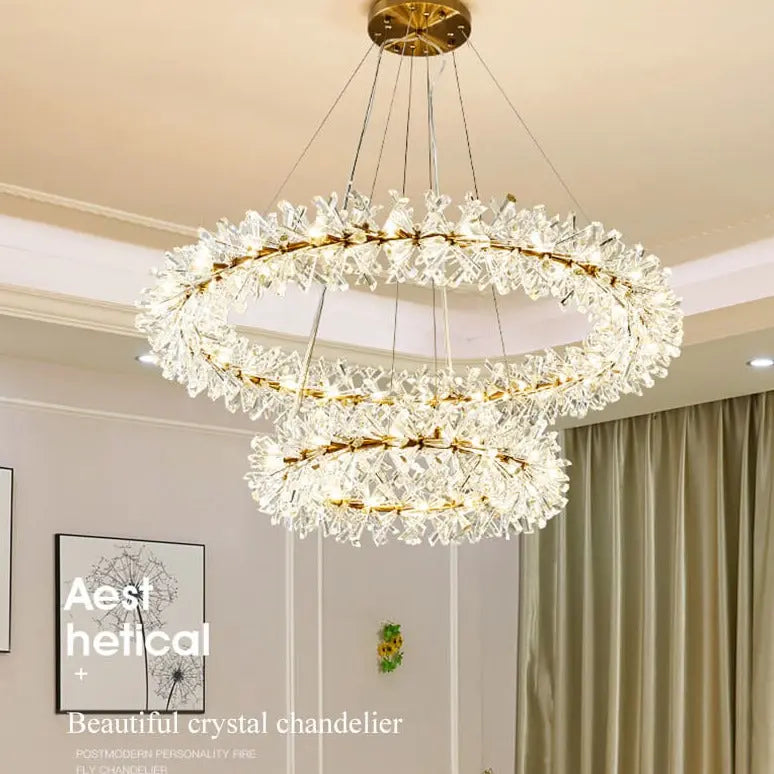 New Luxury Crystal Flower Chandelier — alternate product view 7