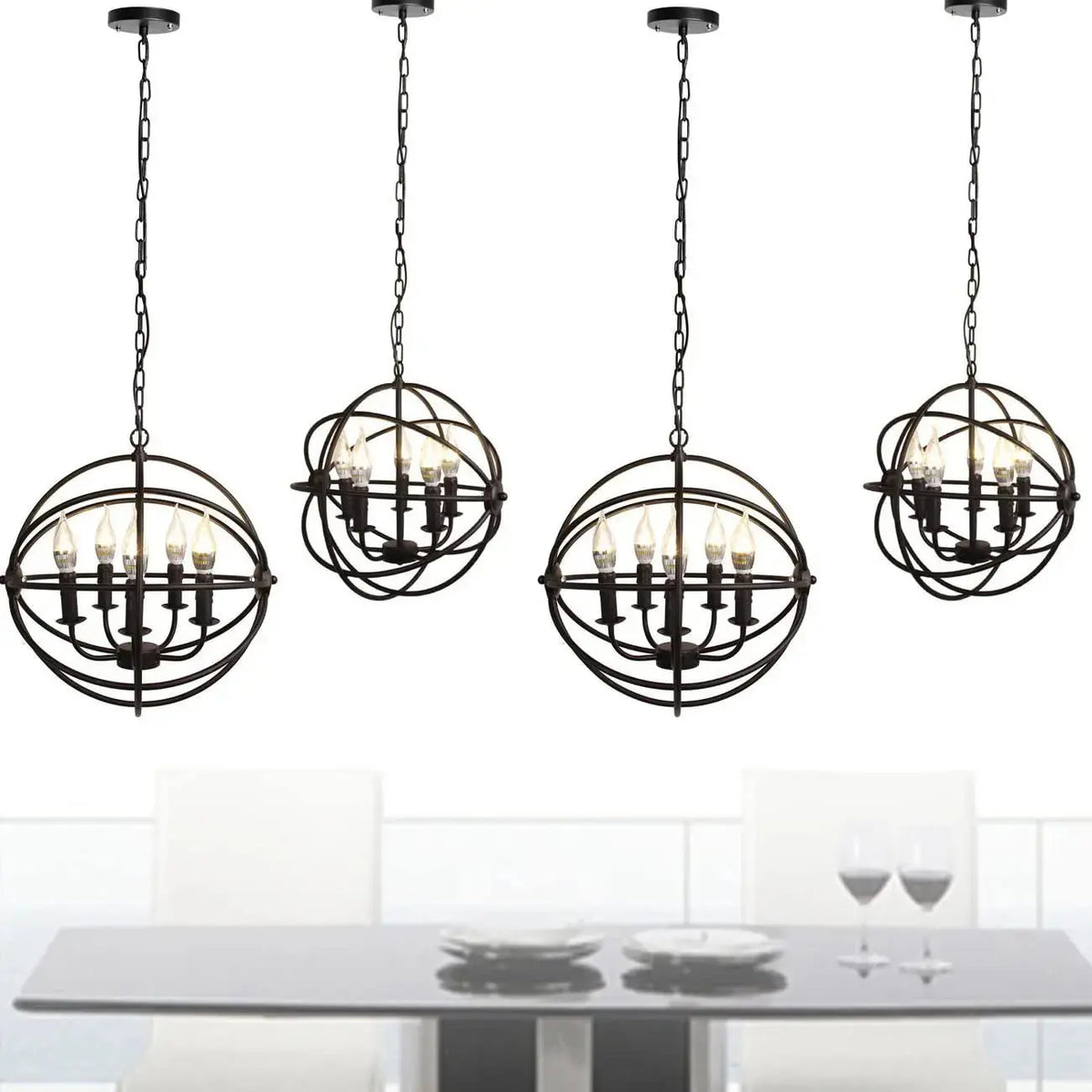 5 Light Unique Globe Chandelier — alternate product view 8