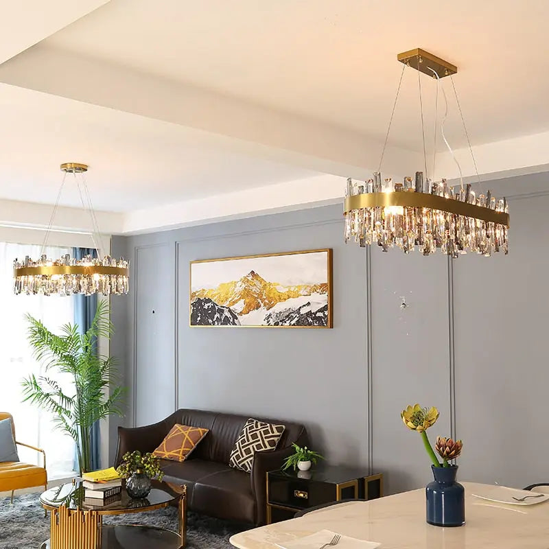 Crystal Oval Designer Chandelier — alternate product view 3