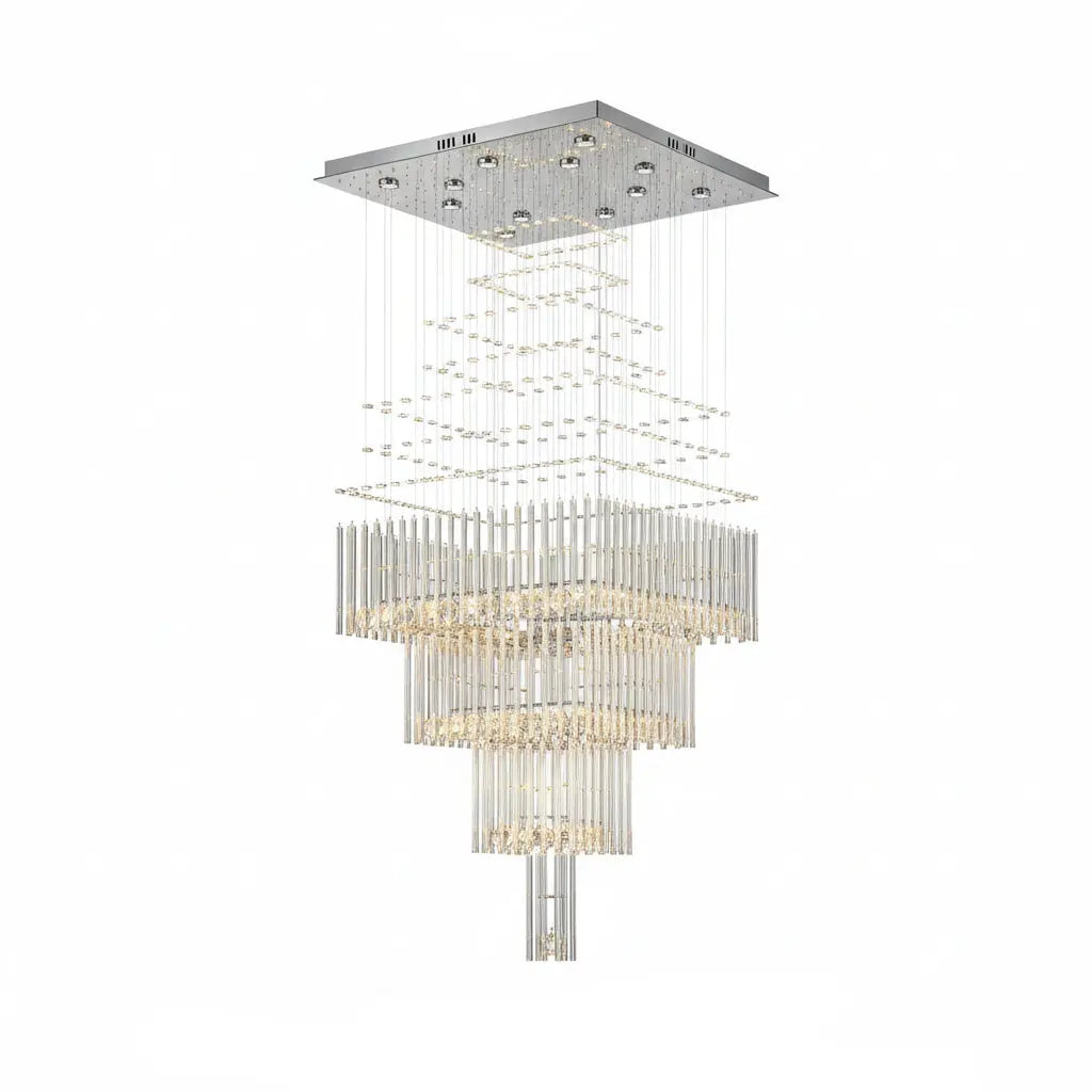Modern Columnar Crystal Chandelier — alternate product view 1