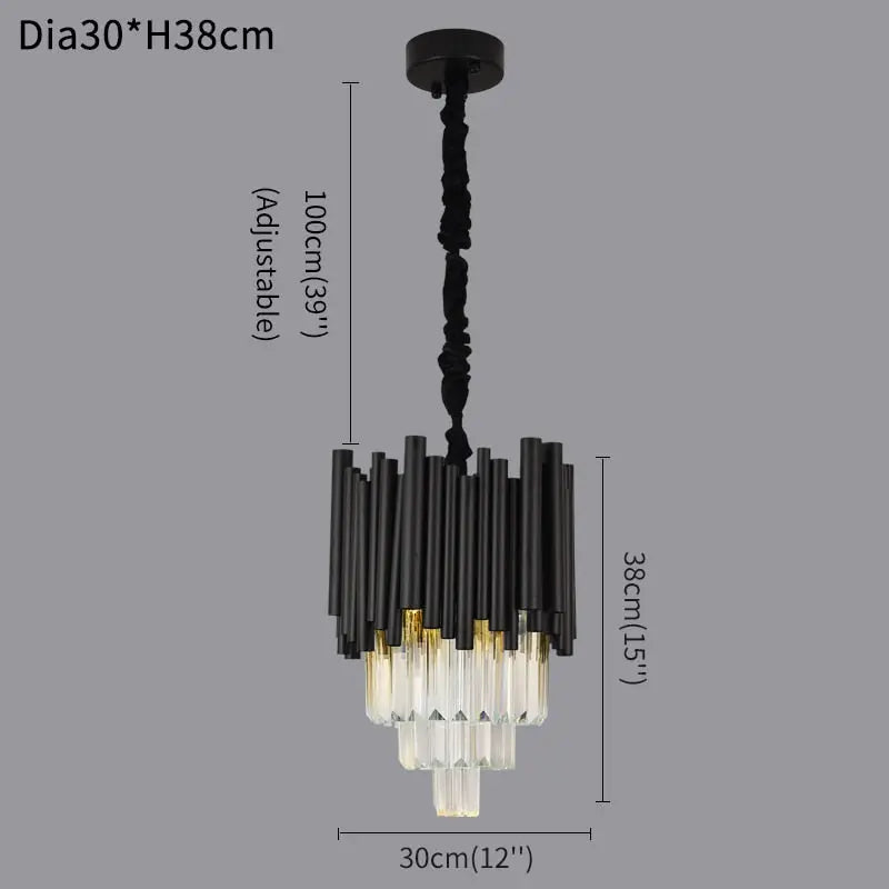Modern Black Crystal Hanging Light — alternate product view 9