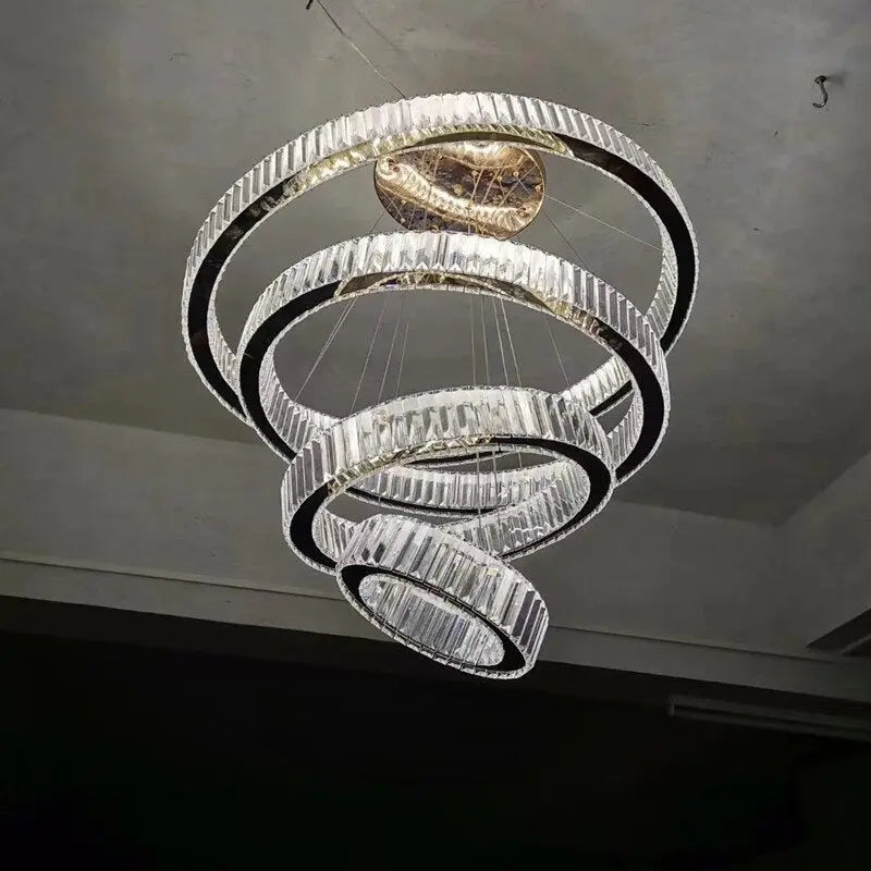 Luxury Modern Ring Crystal Chandelier - Chrome — alternate product view 7