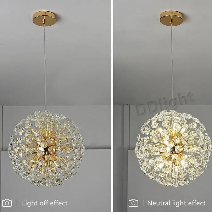 Modern Luxury Ball Crystal Hanging Light — alternate product view 3