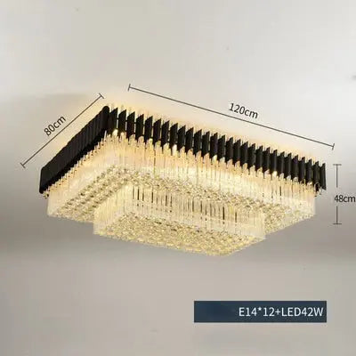 Rectangle Crystal Designer Ceiling Chandelier — alternate product view 8