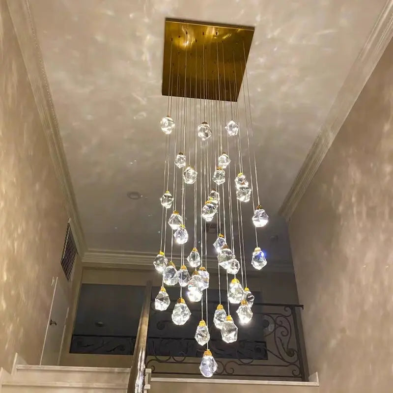 Luxury Long Diamond Crystal Ball Chandelier — alternate product view 5