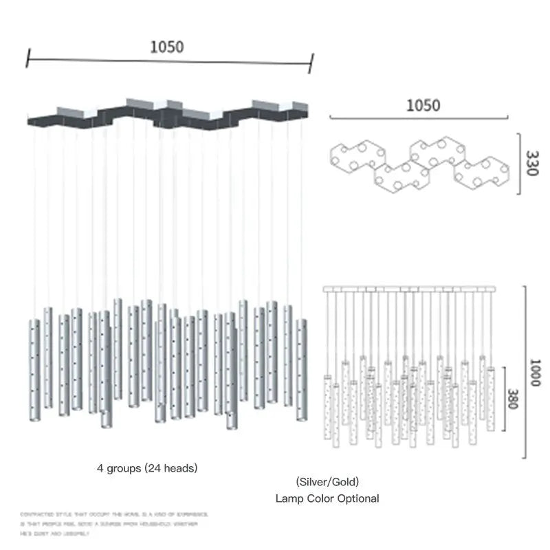 Luxury Modern Hanging Chandelier — alternate product view 15