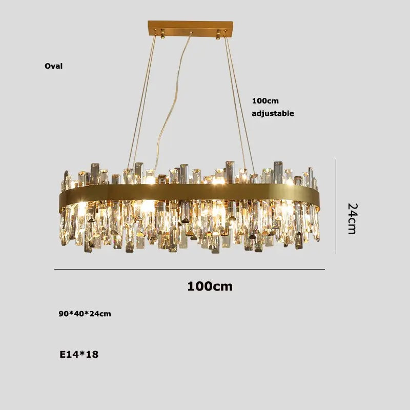 Crystal Oval Designer Chandelier — alternate product view 9