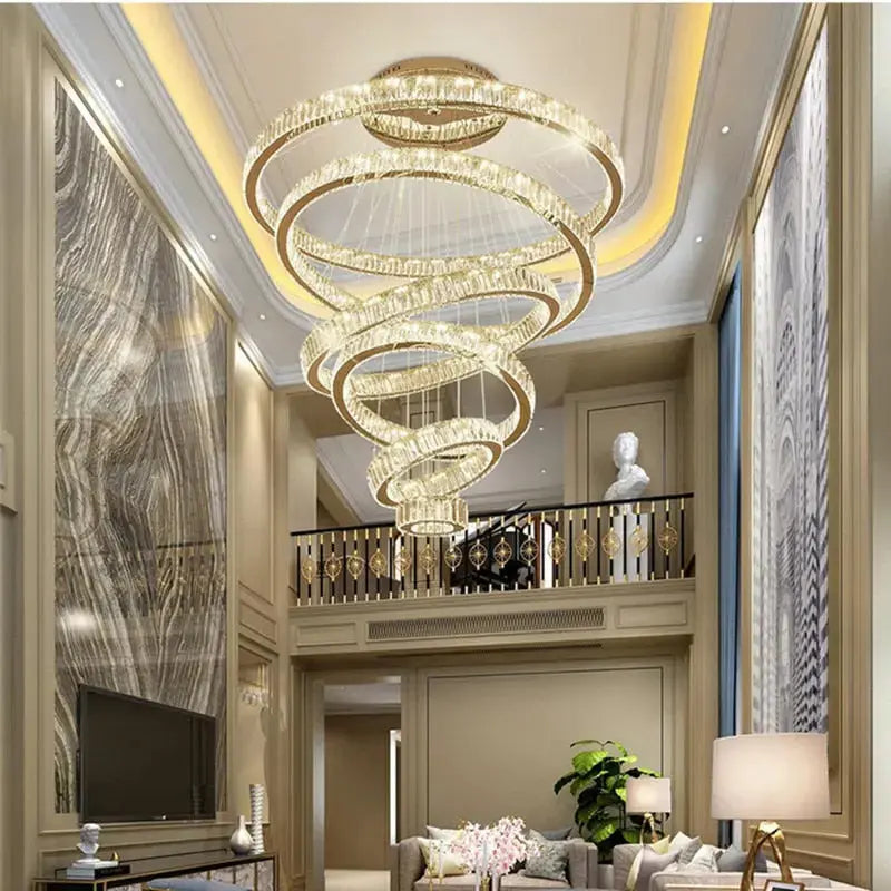 Luxury Modern Ring Crystal Chandelier - Chrome — alternate product view 2
