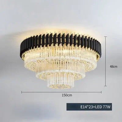 Round Designer Crystal Ceiling Lamp — alternate product view 14