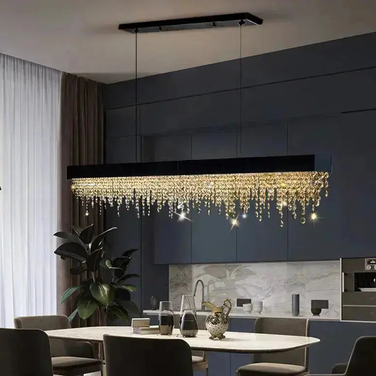 Modern Crystal Rectangle Chandelier — product view