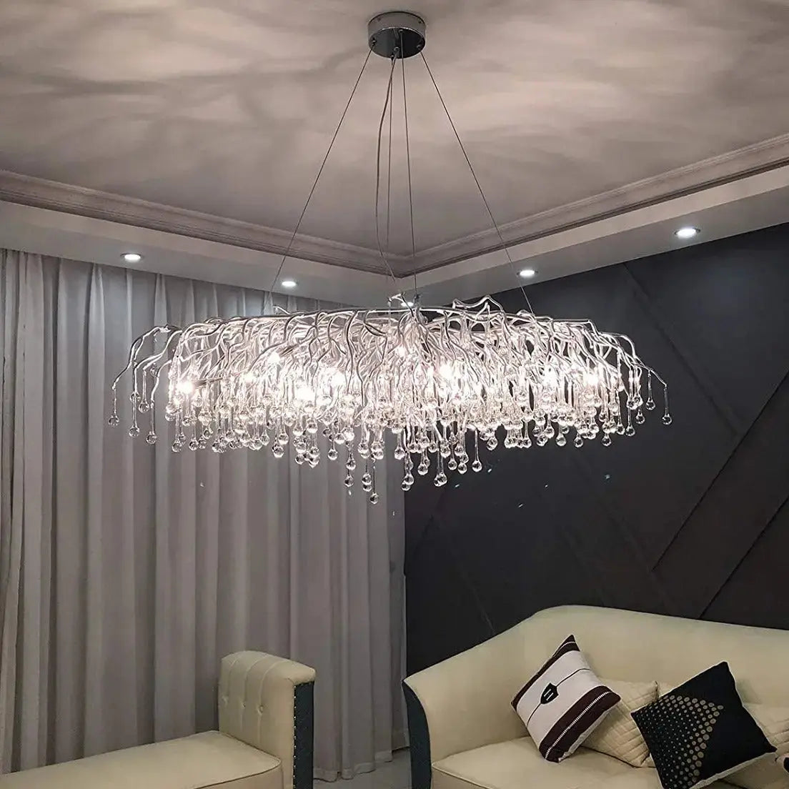 Luxury Chrome Raindrop Chandelier — product view