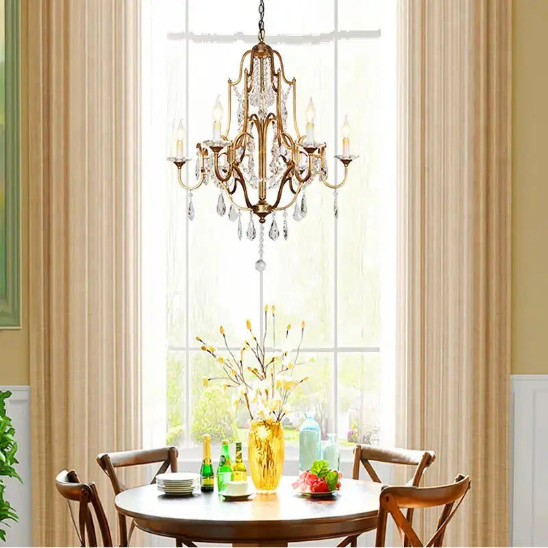 Retro Gold Crystal Chandelier — product view