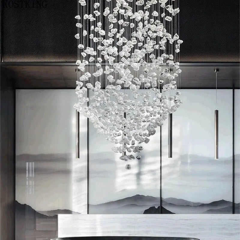 Modern Hanging Stone Chandelier — alternate product view 2