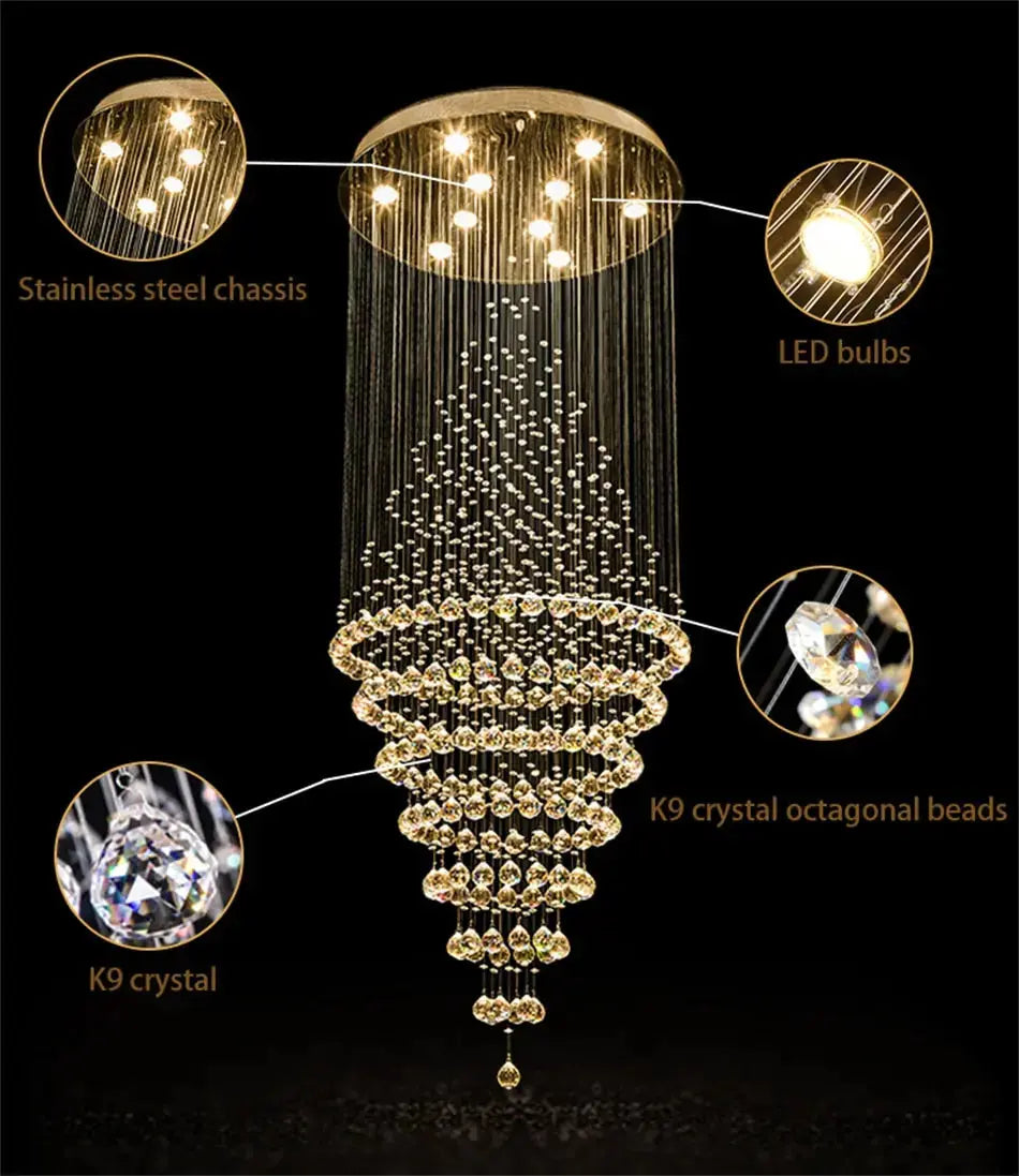 Modern Drop Crystal Chandelier — alternate product view 6