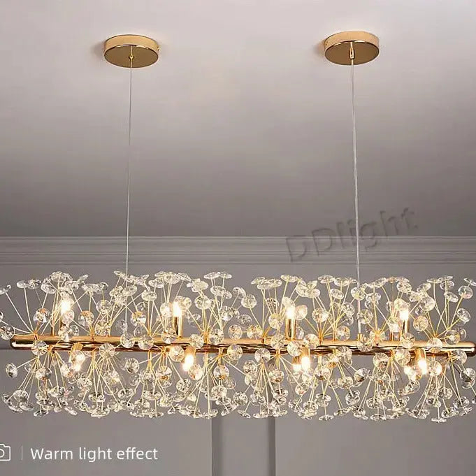 Gold Luxury Crystal Long Chandelier — alternate product view 5