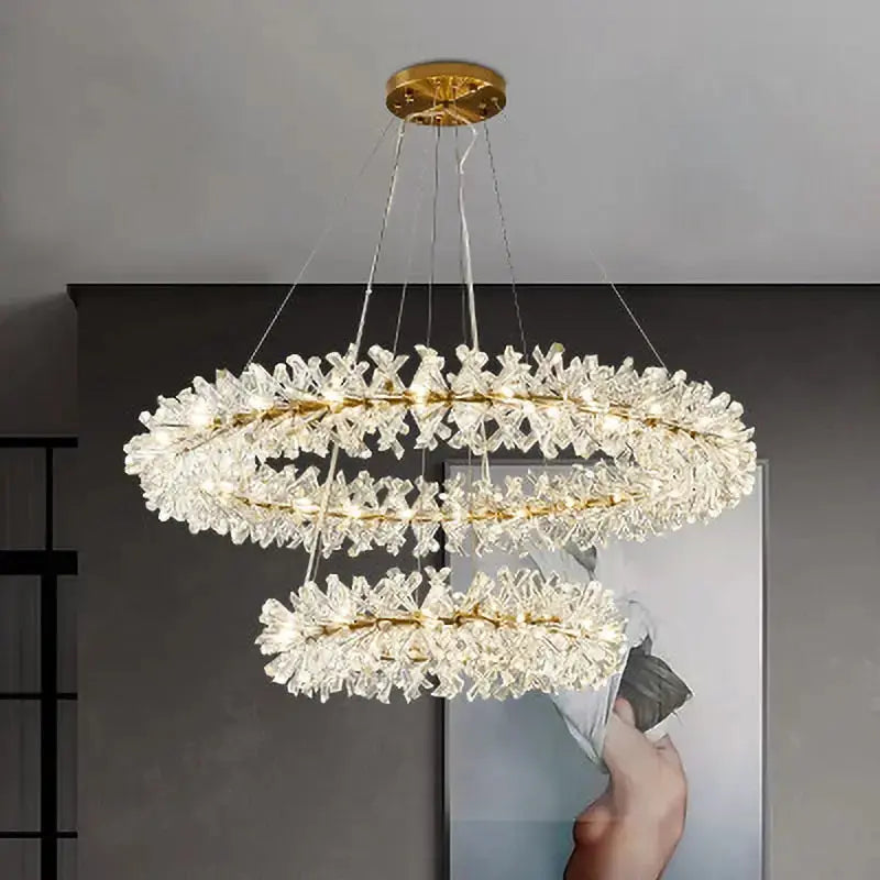 New Luxury Crystal Flower Chandelier — alternate product view 2