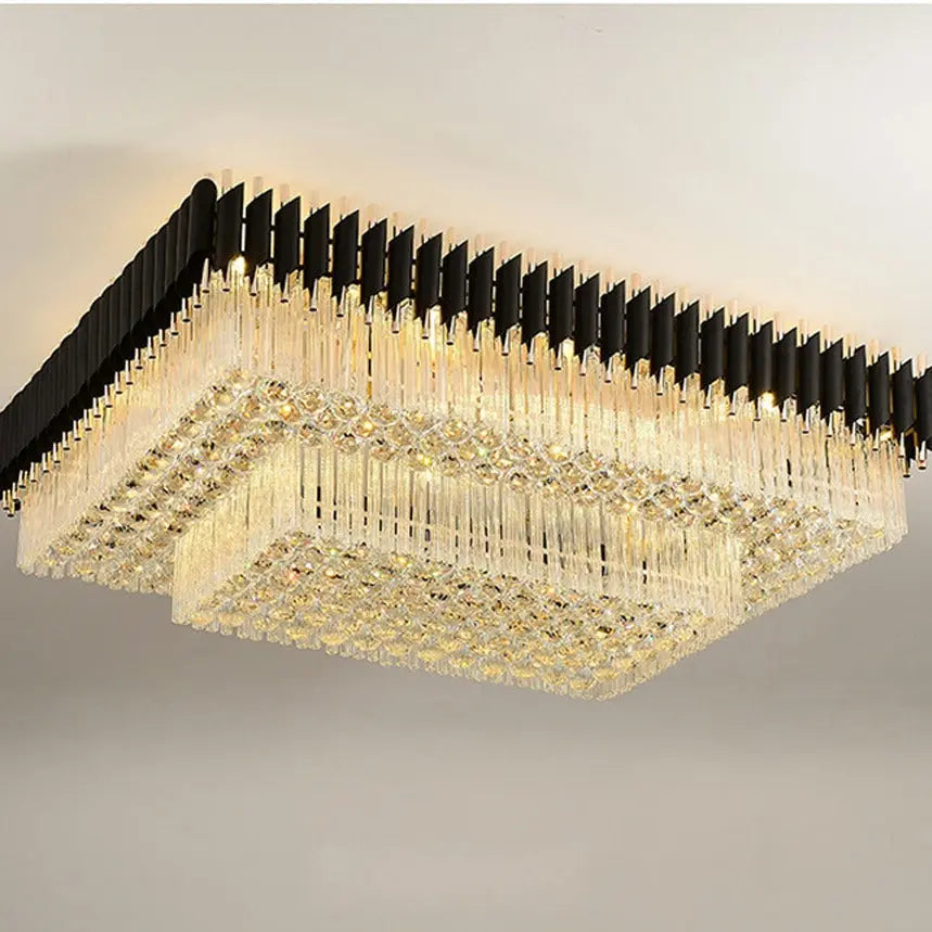 Rectangle Crystal Designer Ceiling Chandelier — alternate product view 4