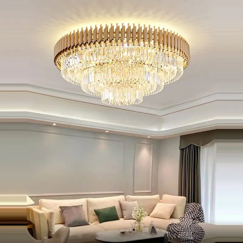 Round Designer Crystal Ceiling Lamp — alternate product view 7