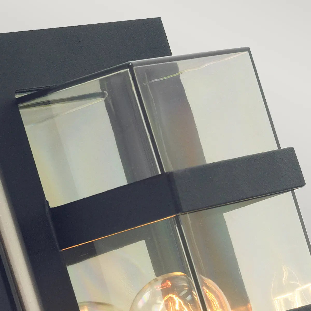 Boden 1 Light Wall Light - Black With Clear Glass — close-up design detail
