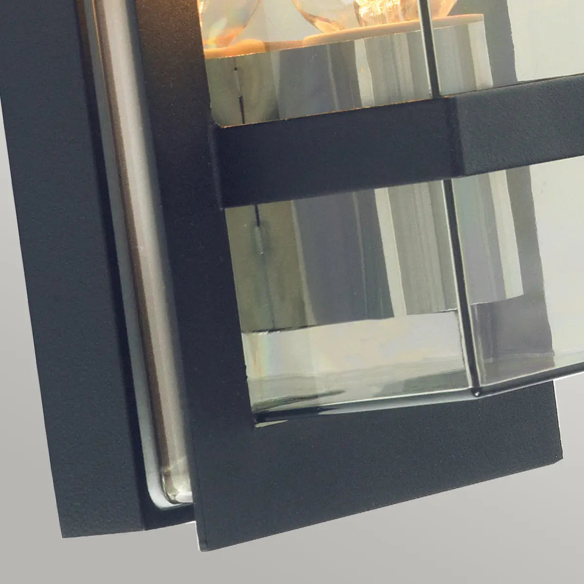 Boden 1 Light Wall Light - Black With Clear Glass — close-up design detail 3
