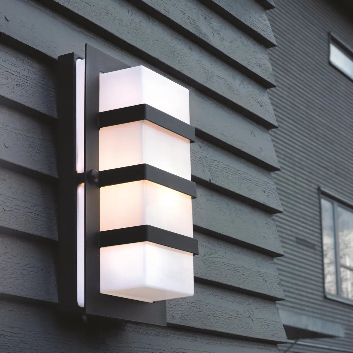 Boden 1 Light Wall Light - Black With Opal Glass — alternate product view 1