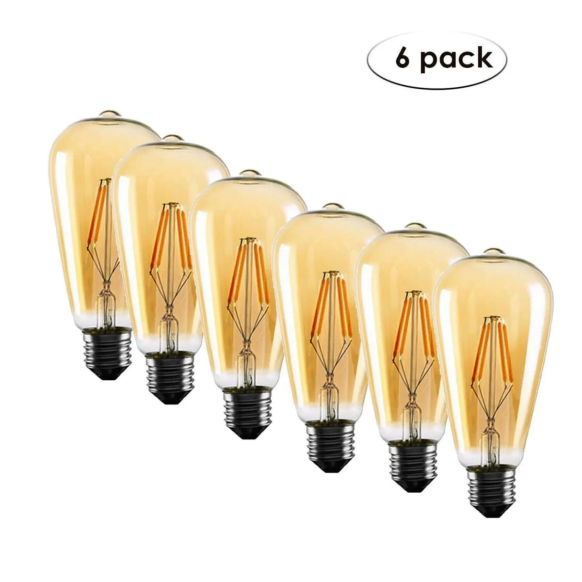 6 Pack E27 Vintage Industrial LED Bulb — alternate product view 1