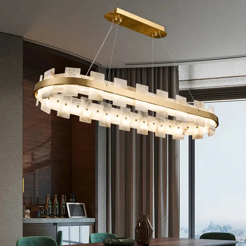 Modern Oval Marble Chandelier — alternate product view 4