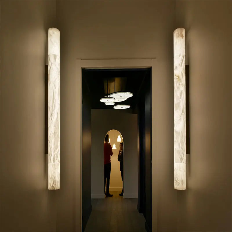 Alabaster Linear Stone Light Wall Sconce — alternate product view 1