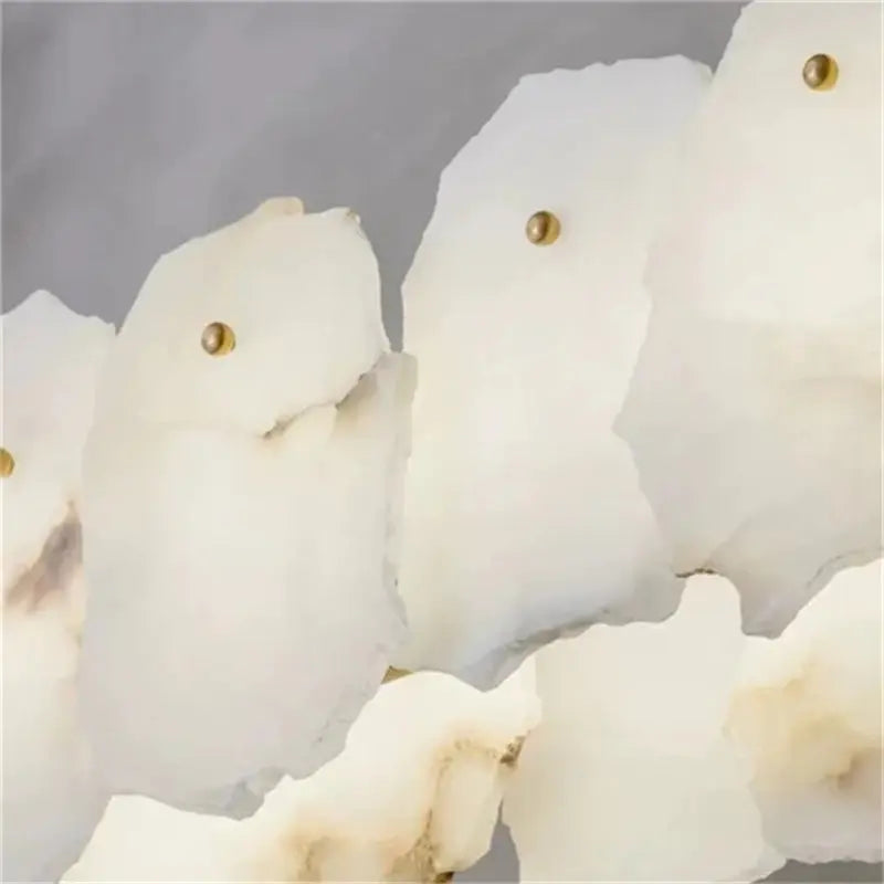 Modern Snowflake Round Marble Chandelier — alternate product view 4