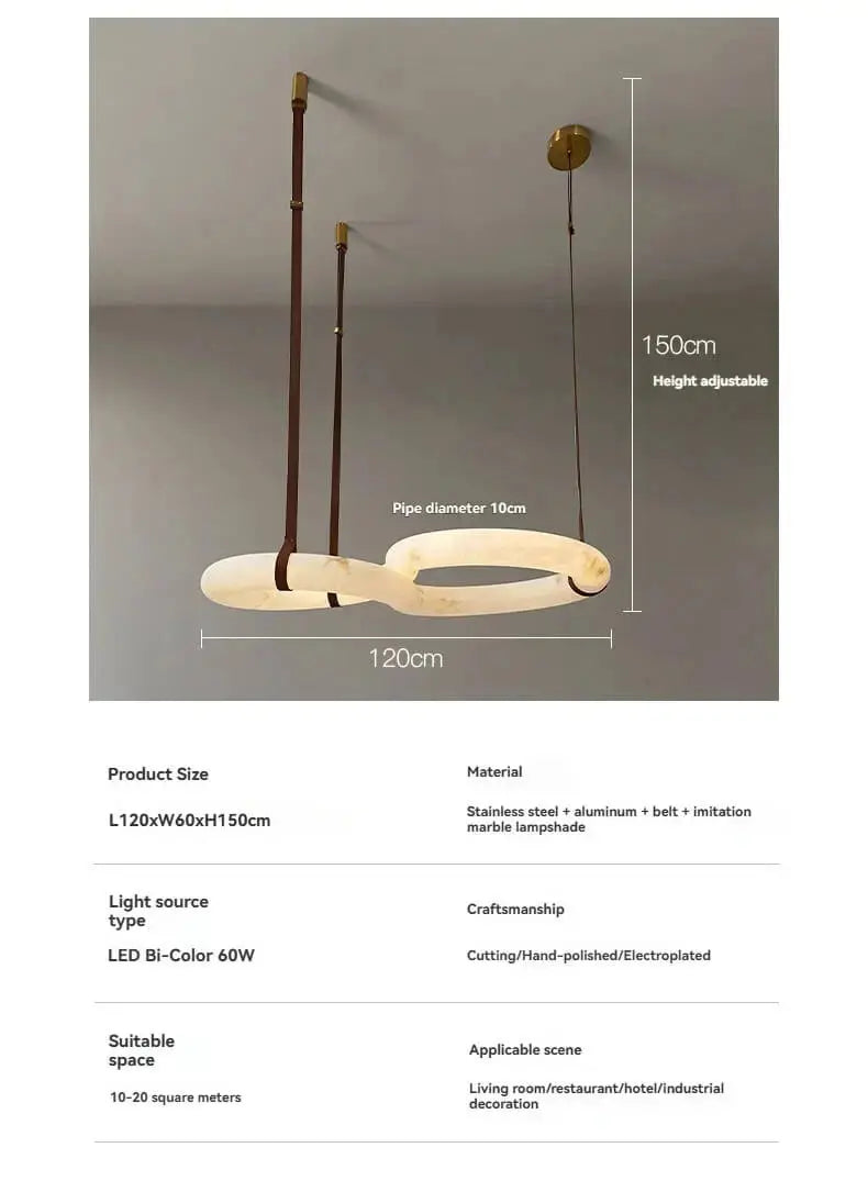 Contemporary Nordic Alabaster Designer Chandelier — alternate product view 11